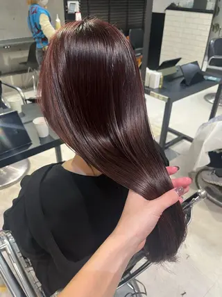 セミロング カラー パーマ ヘアアレンジ 透明感/オリーブ/ グレージュ/YUKAのヘアスタイル