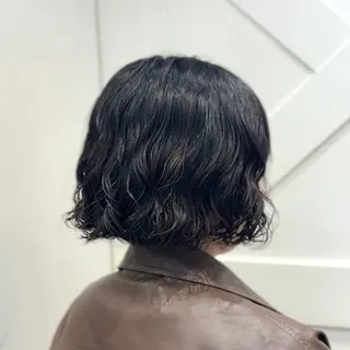 ミディアム パーマ 横浜パーマ🌐メンズ 暖色カラーもえかのヘアスタイル