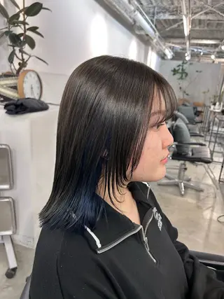 ミディアム カラー 切りっぱなしBOB 職人💜Anzuのヘアスタイル