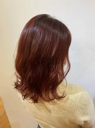 ミディアム カラー ヘアアレンジ 顔周りカット・相談 レイヤーも◎しずくのヘアスタイル
