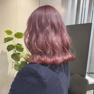 ミディアム カラー ヘアアレンジ 新宿⌇韓国風ヘア ⌇透明感カラーのヘアスタイル