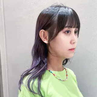 セミロング カラー レイヤーカット🪄 ヘアセット🪄シホのヘアスタイル