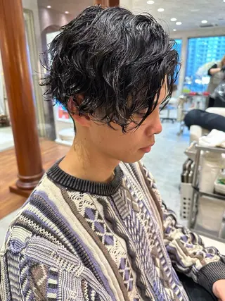 パーマ メンズ 金安 かんたのヘアスタイル