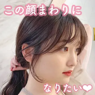 セミロング カラー ヘアアレンジ 前髪/ 顔周り/とばみかのヘアスタイル