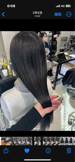 セミロング カラー パーマ ヘアアレンジ 透明感/オリーブ/ グレージュ/YUKAのヘアスタイル