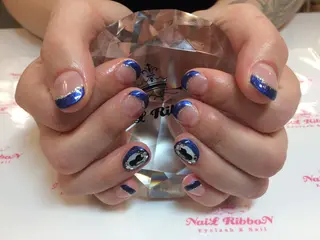ネイル ネイルリボン 受付スタッフのネイルデザイン