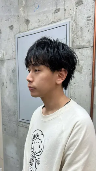 メンズ カット・ブリーチ/ ふわあいりのヘアスタイル