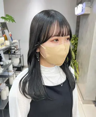 セミロング カラー ウルフ🦋顔まわり ❤︎ ͛MEIのヘアスタイル