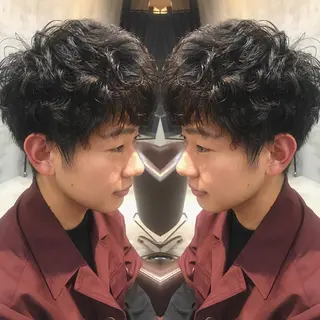 ショート パーマ メンズ 重政 和樹のヘアスタイル