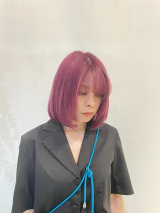 ミディアム カラー 髪質改善カラー🤍 エクステ✨君島由実子のヘアスタイル