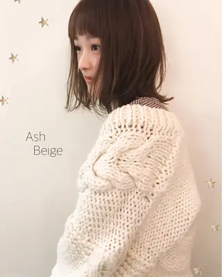 ミディアム カラー 市川 千夏のヘアスタイル