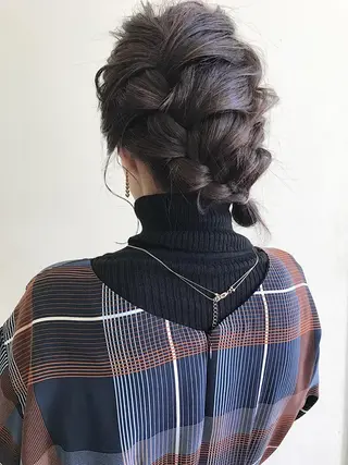 ミディアム カラー ヘアアレンジ 貫洞 大介のヘアスタイル