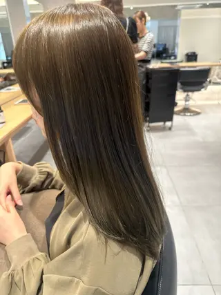 ロング カラー ヘアアレンジ オリーブ透明感カラー 表参道/MIKUのヘアスタイル