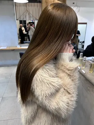 ロング カラー 赤み消しカラー/ ナチュラル/トモキのヘアスタイル