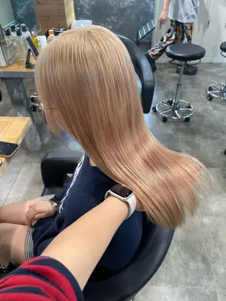 セミロング カラー ハイトーン 横浜💞ミオのヘアスタイル