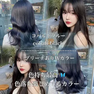 ロング カラー パーマ ヘアアレンジ 透明感ブリーチカラー 🌈TOMOHIROのヘアスタイル