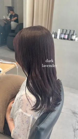 ミディアム カラー ミオ💎ショート 透ける暗髪のヘアスタイル