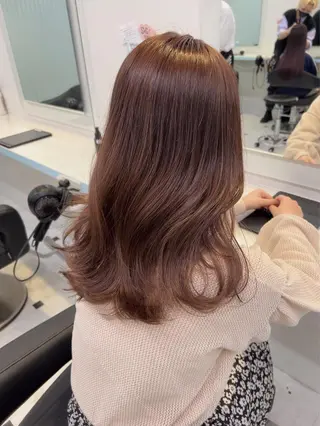 セミロング カラー 🥞ベージュ系カラー 【すずきりほ】🥞のヘアスタイル