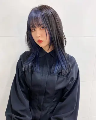 ロング カラー 🖤顔まわり 盛れヘア⟡アズサ🖤のヘアスタイル
