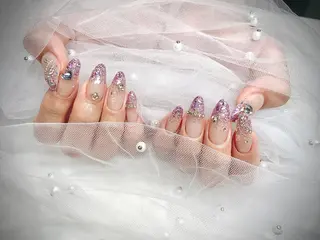 ネイル I-nailロング /ワンホン/キラキラのネイルデザイン