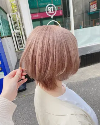 ショート 🤍ムラ修正ブリーチ 🤍原宿/YUUのヘアスタイル