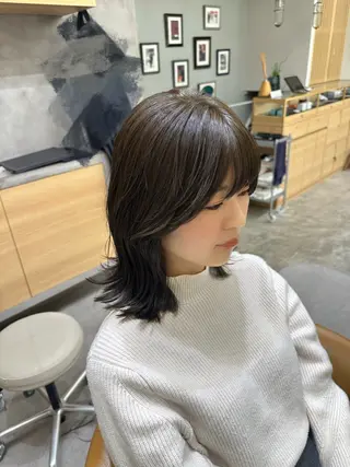 ミディアム カラー 艶髪/透明感カラー ヤマダモモカのヘアスタイル