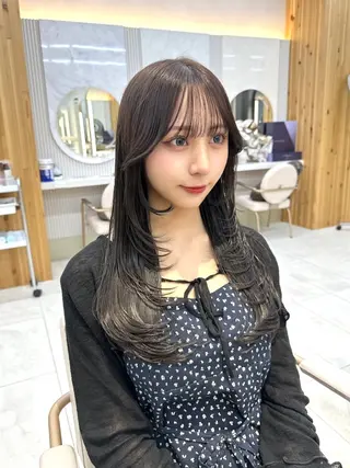 ロング カラー 🇰🇷韓国風くびれ ヘア🇰🇷中村優大のヘアスタイル