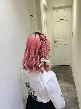 ヘアアレンジ エクステ🎀 暖色カラー🎀amiのヘアスタイル