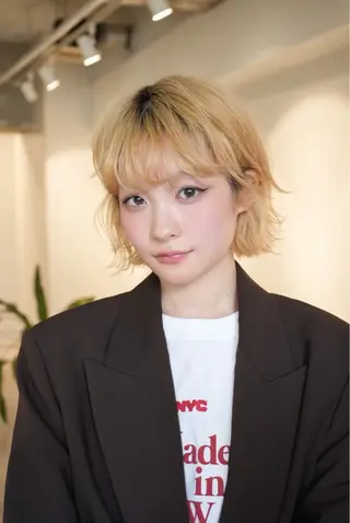 ショート カラー ボブ/レイヤー/暖色 カラー/モモカ🎀のヘアスタイル