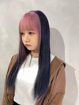 ロング カラー ハイトーン×レイヤー ／遠藤将太のヘアスタイル