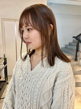 ミディアム カラー 顔周りカット/透明感 カラー✂️MEIのヘアスタイル