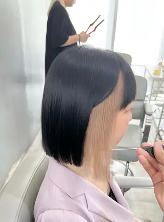 ミディアム カラー 🫧艶ダブルカラー ブリーチ🫧トモヤのヘアスタイル