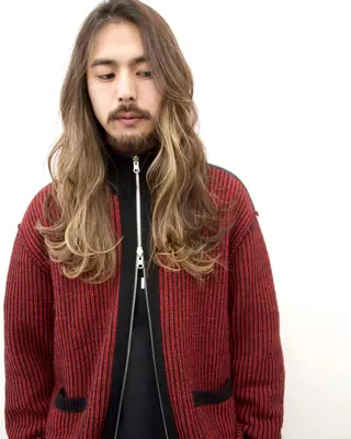 ロング カラー メンズ KEPKA ヤマグチ 天神 今泉のヘアスタイル