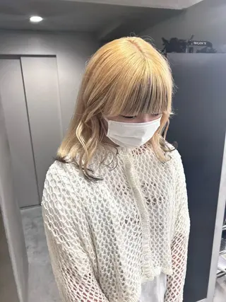 セミロング カラー 原田 朱里のヘアスタイル