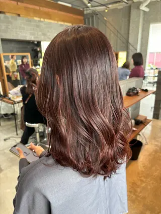 ミディアム カラー パーマ ヘアアレンジ 押切 響 のヘアスタイル