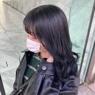 セミロング カラー 💖ブリーチなし透明 感💖ASAHIのヘアスタイル