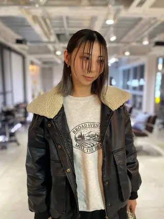 ミディアム カラー KOOKI スティードトーキョーのヘアスタイル