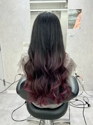 ロング かがみ/メンテナンス カット無料のヘアスタイル
