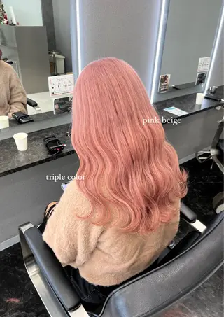 セミロング カラー ヘアアレンジ ハイトーン/透明感 髪質改善/rinaのヘアスタイル
