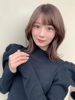 ミディアム カラー パーマ ヘアアレンジ 骨格別小顔カット/ 顔周りカット/金井のヘアスタイル