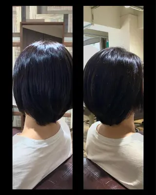 ショート 髪質改善個室サロン' 白髪ぼかし・縮毛矯正のヘアスタイル
