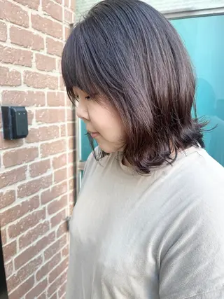 ミディアム カラー 久木原 ゆりのヘアスタイル