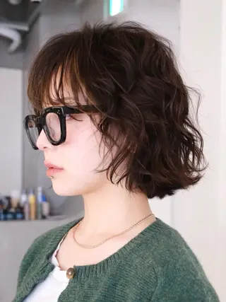 ミディアム レディース／メンズ パーマ特化／内山遥斗のヘアスタイル