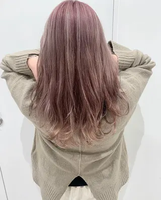 セミロング カラー ヘアアレンジ 透明感♡︎♡︎ 佐々木早苗のヘアスタイル
