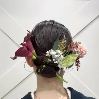 ミディアム ヘアアレンジ 横浜パーマ🌐ボブ✨ 暖色カラーもえかのヘアスタイル