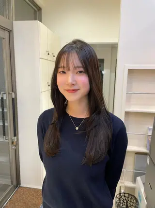 ロング mao♡ベージュ/ 顔周りカットのヘアスタイル