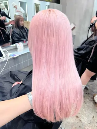 セミロング カラー ブリーチ/エクステ/ nine渋谷のヘアスタイル