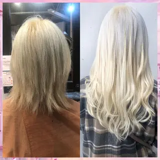 ロング カラー ヘアアレンジ 八巻 晴香のヘアスタイル