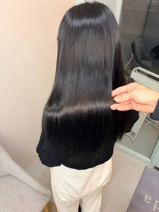 ロング ブリーチ/髪質改善/ 岡山駅/のりまきのヘアスタイル