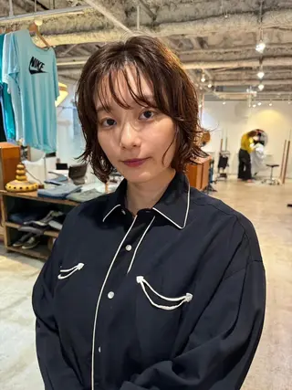 ショート カラー パーマ CEINE【セーヌ】 三軒茶屋のヘアスタイル